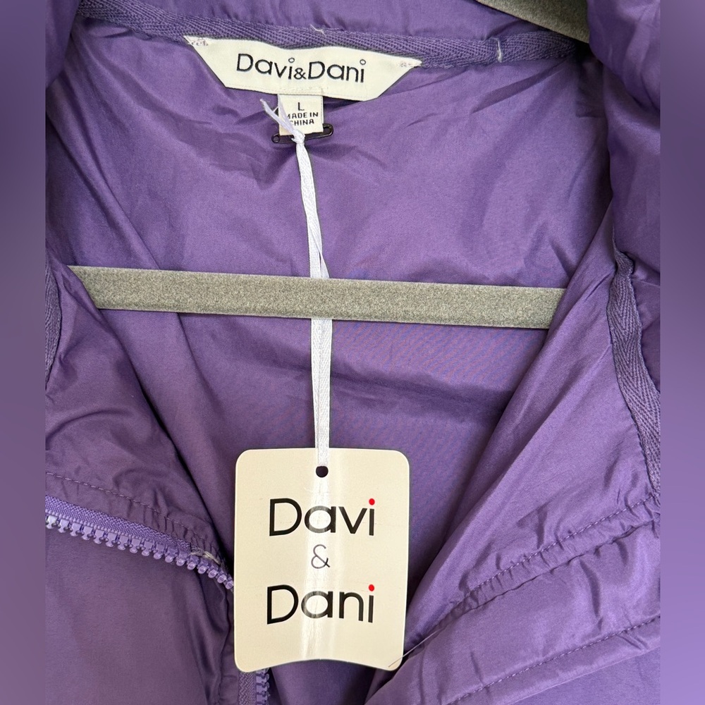 DAVI & DANI Lavender Quilted Vest - Picture 3 of 3
